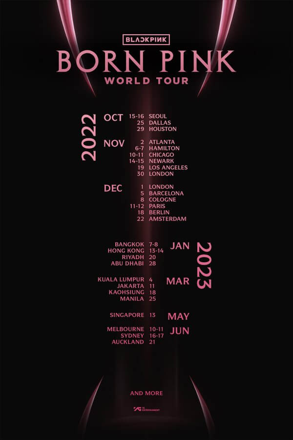 BLACKPINK WORLD TOUR [BORN PINK] SCHEDULE ANNOUNCEMENT
